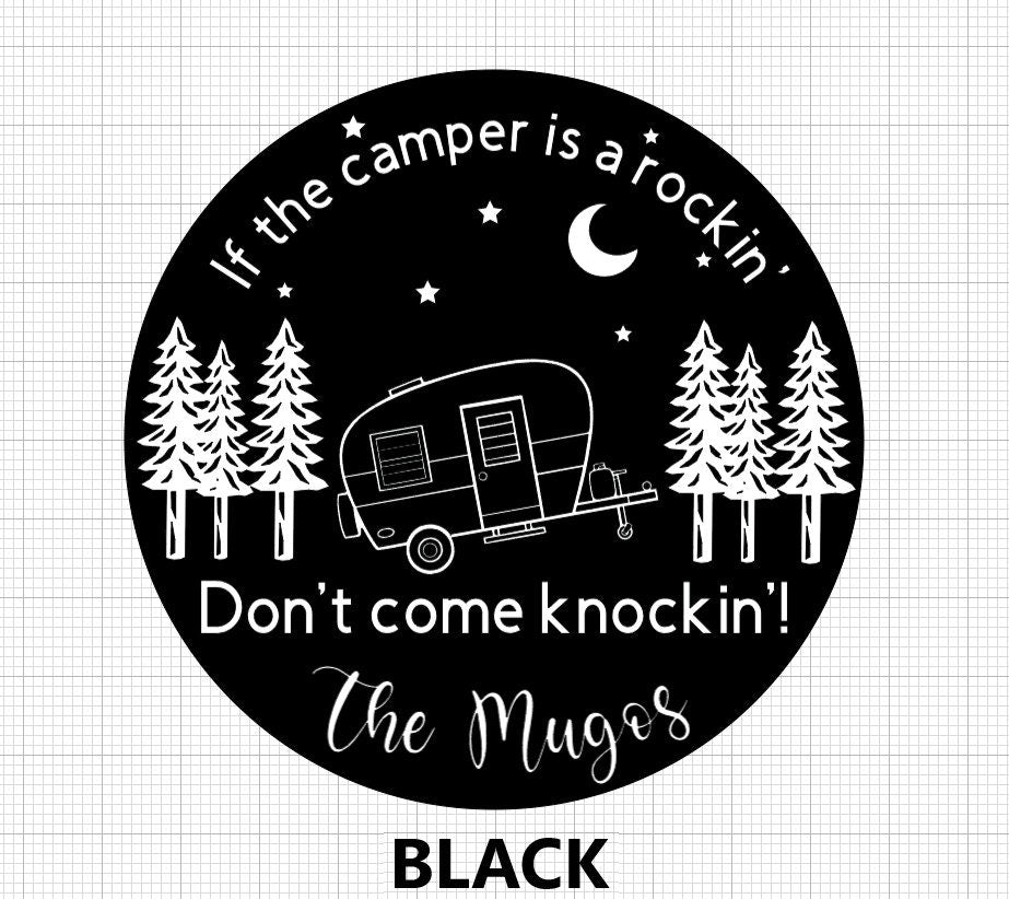 Wooden Camper Rockin' Sign, Personalized Camping Decor