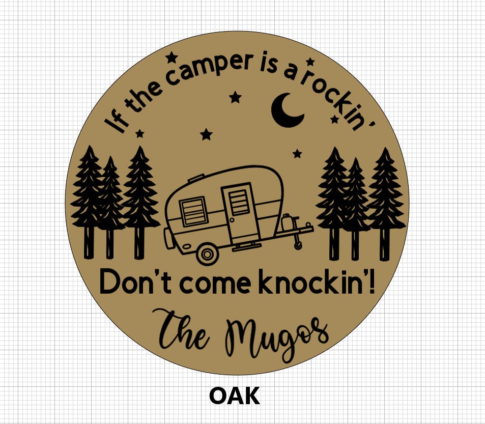 Wooden Camper Rockin' Sign, Personalized Camping Decor