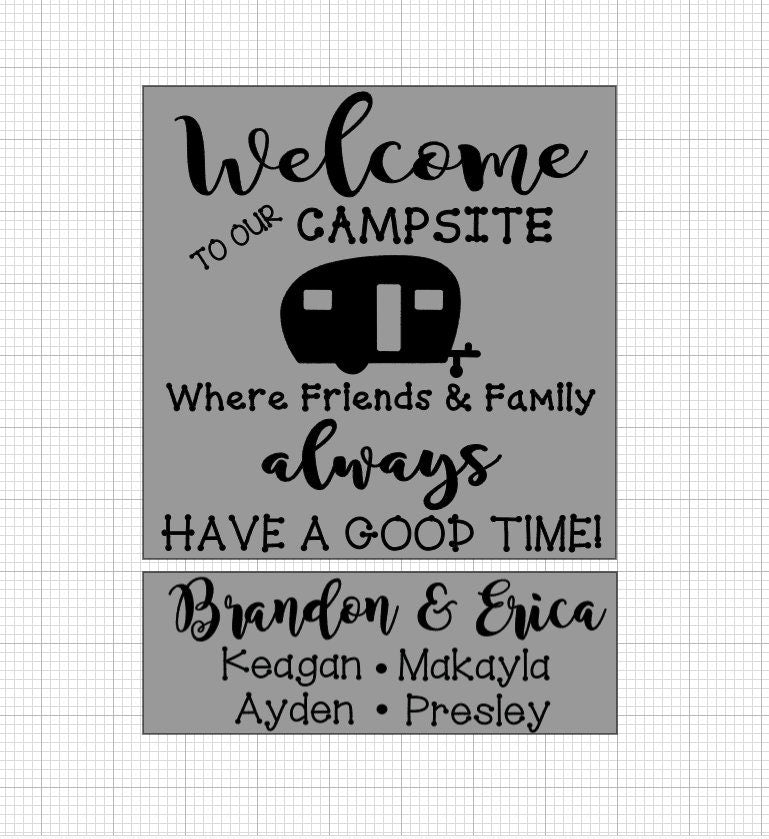 Custom Campsite Wooden Sign, Personalized Family Name Camp Sign, Camper Sign