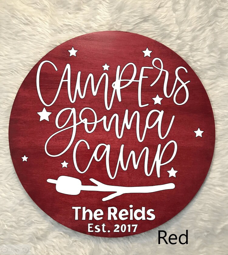 Custom Maple Camp Sign, Camping Decor