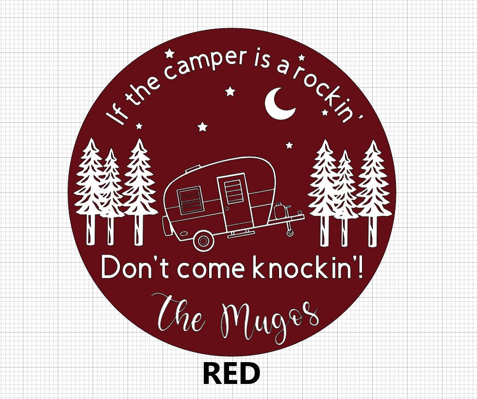Wooden Camper Rockin' Sign, Personalized Camping Decor