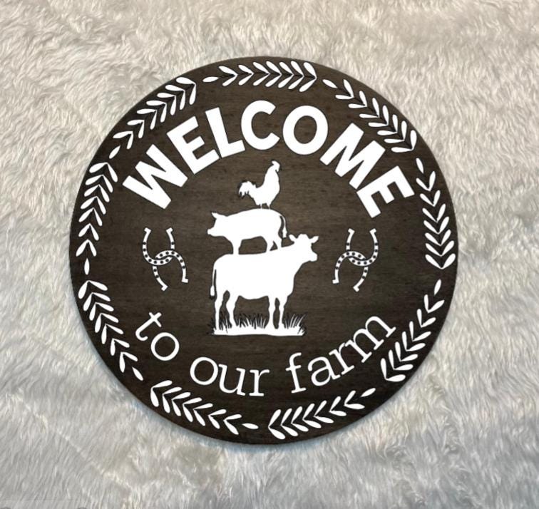 Welcome To Our Farm Sign