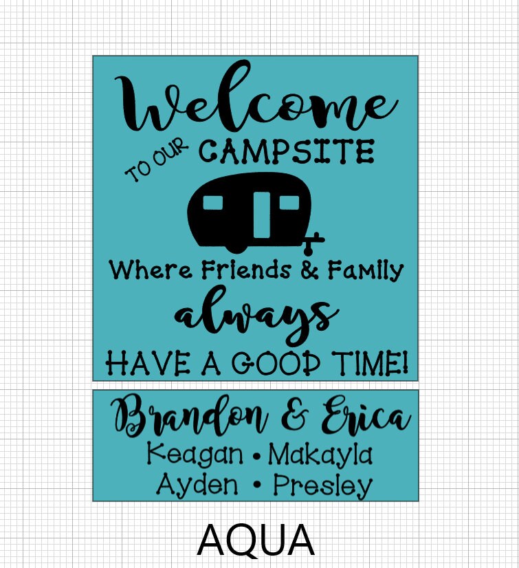 Custom Campsite Wooden Sign, Personalized Family Name Camp Sign, Camper Sign