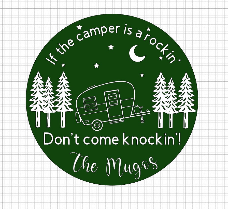Wooden Camper Rockin' Sign, Personalized Camping Decor