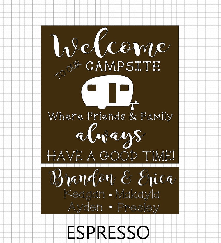 Custom Campsite Wooden Sign, Personalized Family Name Camp Sign, Camper Sign
