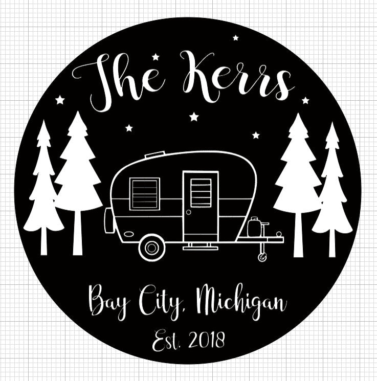 Personalized Maple Wood Camp Sign, Custom Campground Decor