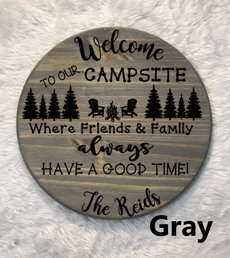Handmade Maple Wood Campsite Sign, Cabin Decor