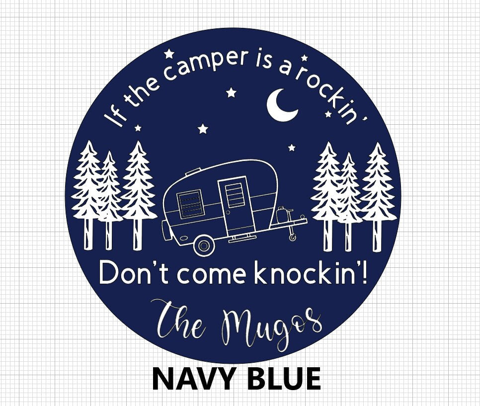 Wooden Camper Rockin' Sign, Personalized Camping Decor