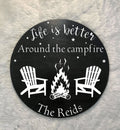 Personalized Campfire Maple Wood Sign, Camping Decor
