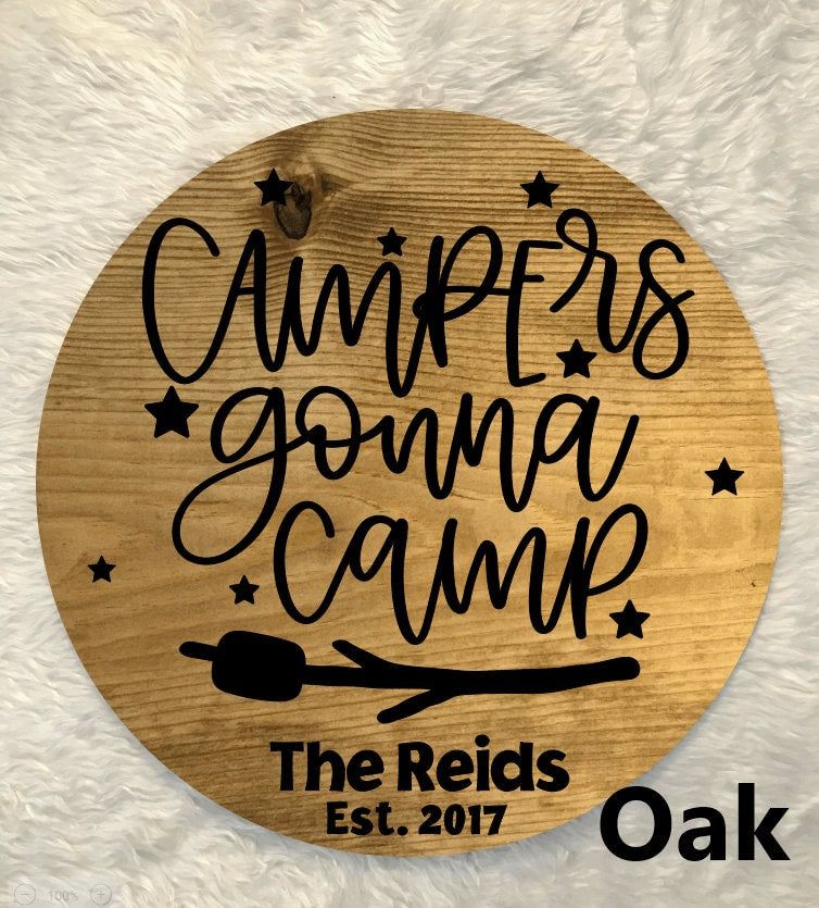 Custom Maple Camp Sign, Camping Decor