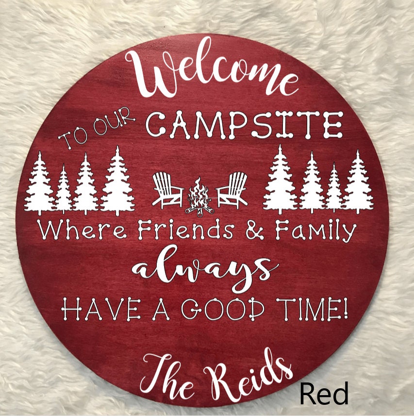 Handmade Maple Wood Campsite Sign, Cabin Decor
