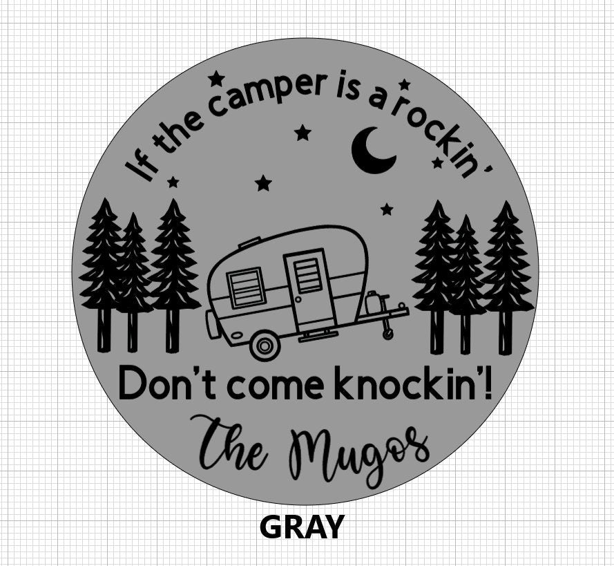 Wooden Camper Rockin' Sign, Personalized Camping Decor
