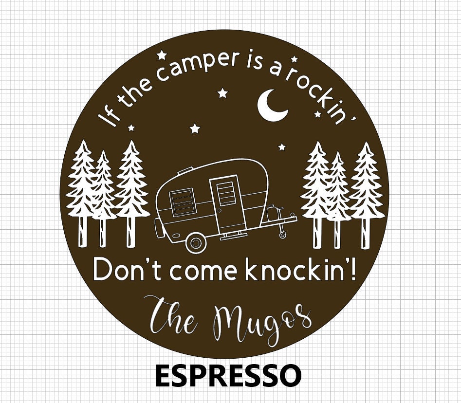 Wooden Camper Rockin' Sign, Personalized Camping Decor